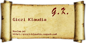 Giczi Klaudia névjegykártya