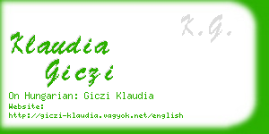 klaudia giczi business card